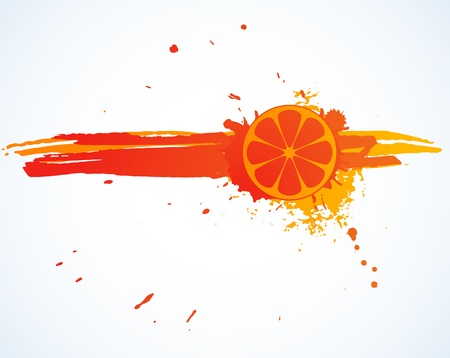 Orange juice splash isolated on whiteのイラスト素材
