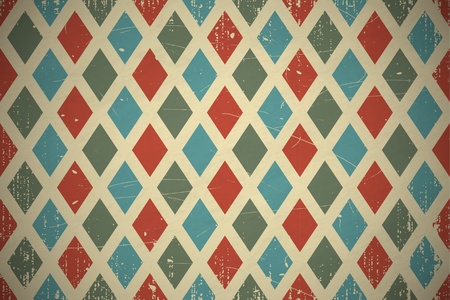 Retro diamond seamless background. EPS10 vector pattern. Scratches and grungy elements on a separate layer.のイラスト素材