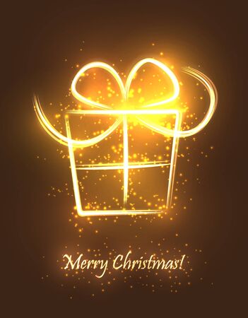 Christmas abstract resent box made of sparkles and lights  EPS10 vector greeting card のイラスト素材