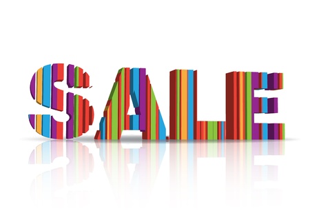 Creative sale text made of lines. 3d lettersのイラスト素材