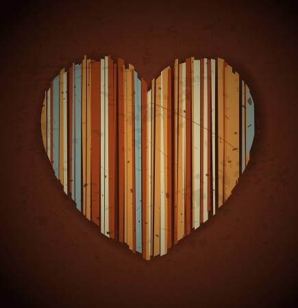 Grungy heart formed by messy vertical stripesのイラスト素材