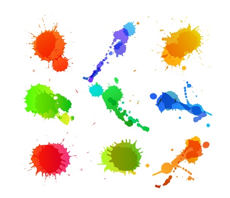 Set of colorful paint blotsのイラスト素材