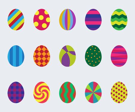 Set of simple graphic easter eggs. Vector image.のイラスト素材