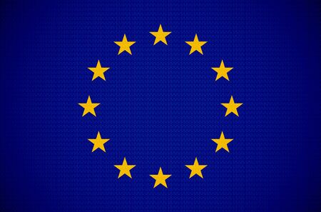 European union flag with fabric textureのイラスト素材