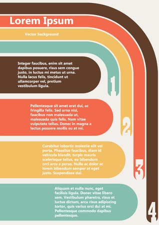 Cool step by step concept background with retro disco style stripes. Vector image.のイラスト素材