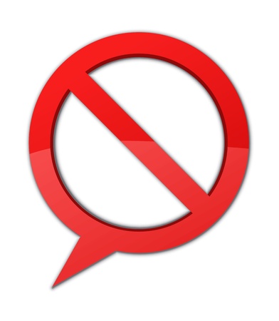 Speech bubble and a prohibited sign in one のイラスト素材