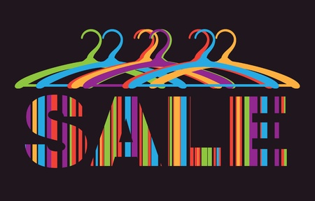 Abstract sale poster with text and hangers  Vector image のイラスト素材