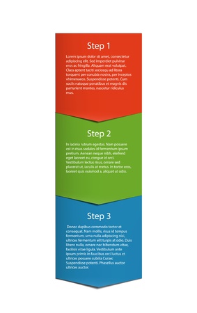 Vertical label made of three parts pointing downのイラスト素材