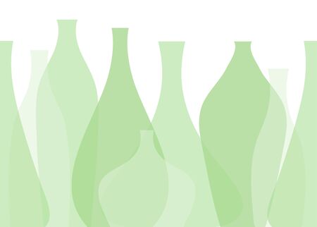 seamless vector row of green bottles backgroundのイラスト素材