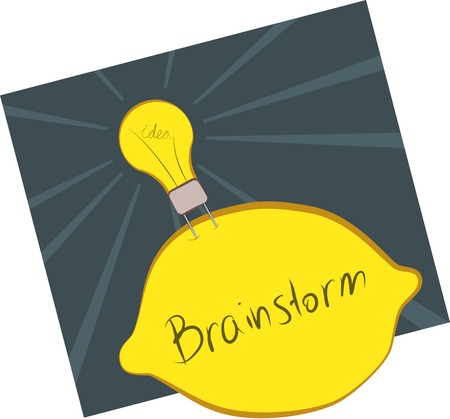 concept image of a brainstorm with an idea lightbulbのイラスト素材