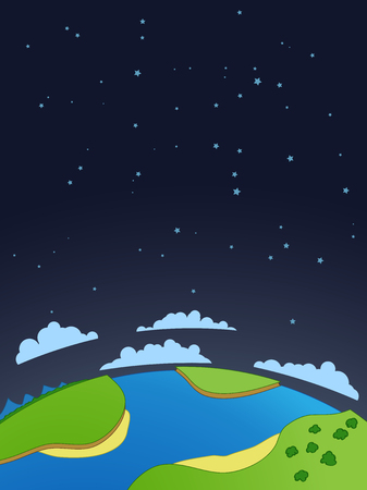 cartoon planet surface, vector backgroundのイラスト素材