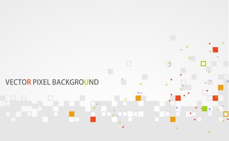 stylish light gray vector pixel background with colored pixelsのイラスト素材