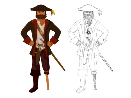 vector detailed angry pirateのイラスト素材