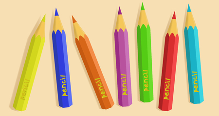 Set of color pencilsのイラスト素材