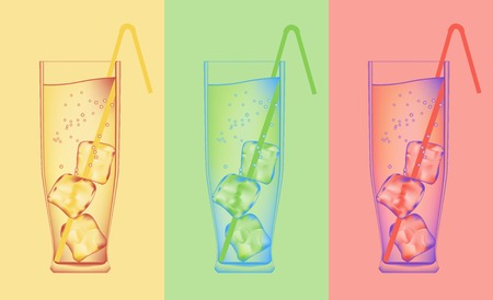 psychedelic cocktails with iceのイラスト素材