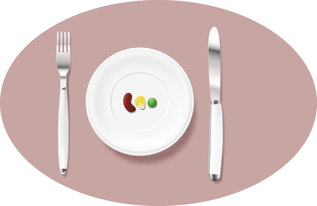 A realistic served plate with diet foodのイラスト素材