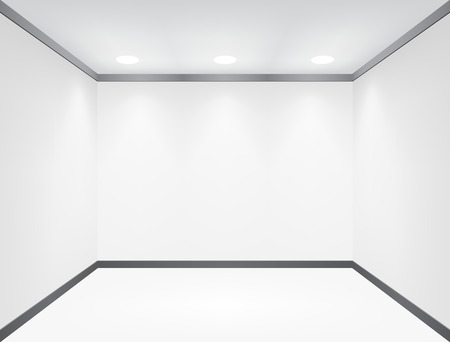 Realistic empty white room in perspective. EPS10 vector.のイラスト素材