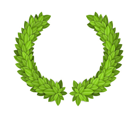 Laurel wreath with green leaves. EPS10 vector.のイラスト素材