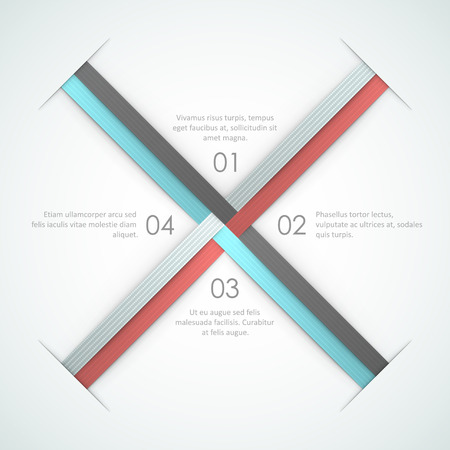 Abstract crossing ribbons background with copyspaces. EPS10 vector.のイラスト素材
