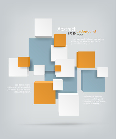 Abstract background. Chaotic cubes with copyspace のイラスト素材