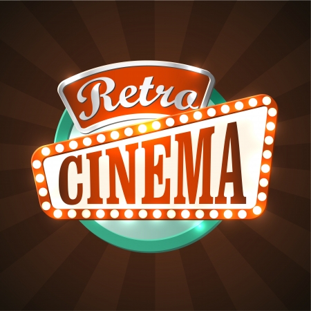 Cool retro cinema sign. のイラスト素材