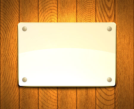 Blank light framework hanging on a wooden wall. のイラスト素材