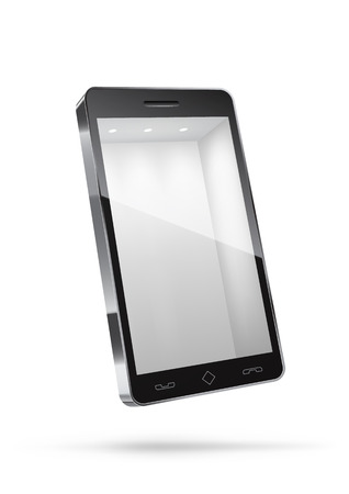 Realistic smartphone isolated on white with empty space inside.のイラスト素材