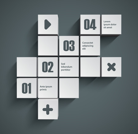 Abstract squares background. Good interface of inforgraphic template. のイラスト素材
