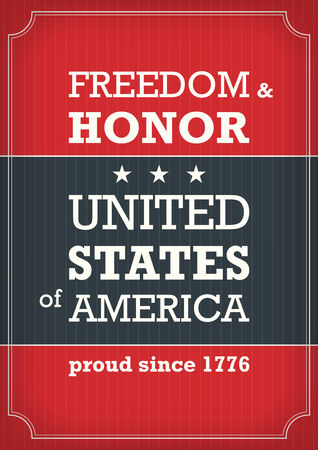USA Independence day typographic poster. Freedom and honor. のイラスト素材