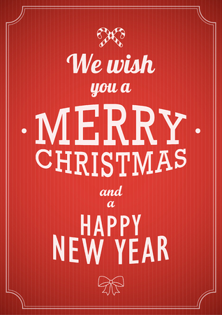 Merry Christmas red poster with white tipographic text. のイラスト素材