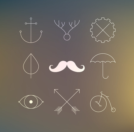 Set of trendy hipster sign elements. EPS10 vector.のイラスト素材