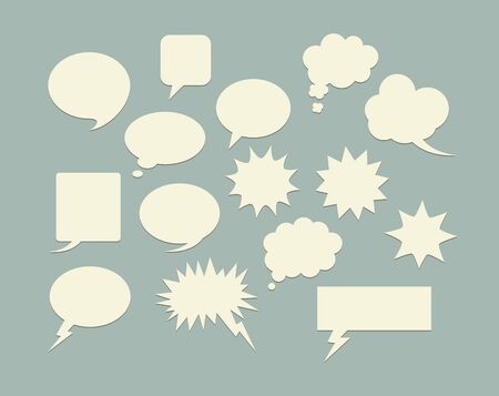 Set of different comic speech bubbles. EPS10 vector objects.のイラスト素材