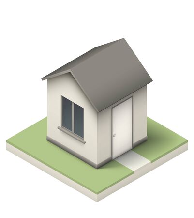 Simple little house realistic isometric illustration. EPS10 vector.のイラスト素材