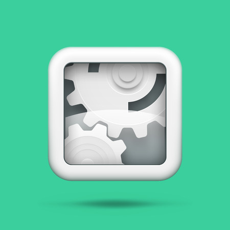 Technological app icon with two gears. EPS10 vector.のイラスト素材
