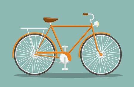 Simple bicycle side view. Vector cartoon style flat illustration of an urban bike.のイラスト素材