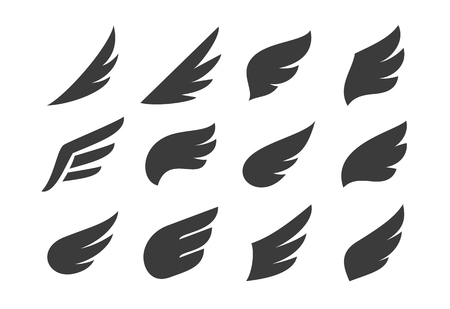 A Logo Style Wings isolated on plain background.のイラスト素材