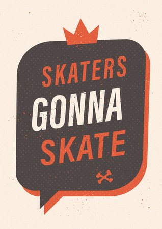 Skaters Gonna Skate isolated on plain  beige background.のイラスト素材