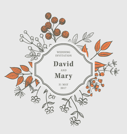 Wedding Invitation Templateのイラスト素材