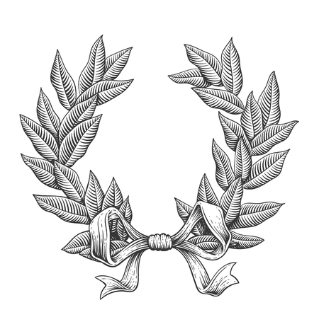 Line Art Laurel Wreathのイラスト素材