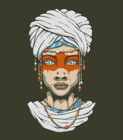 Beautiful Woman Illustrationの写真素材