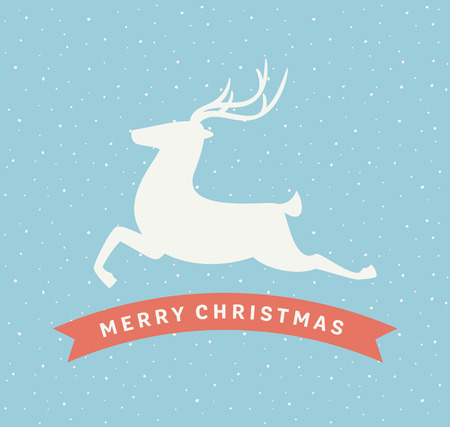 Christmas Deer Signのイラスト素材