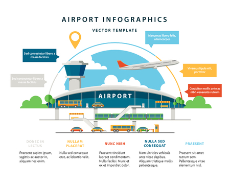 Flat Vector Airportのイラスト素材