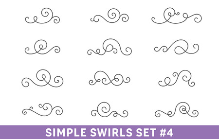 Calligraphic Swirls Collection setのイラスト素材