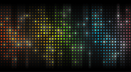 Abstract spectrum vector background with colorful dots glowing in dark.のイラスト素材