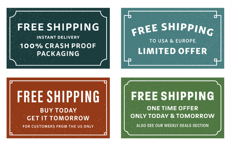Free Shipping Stickersの写真素材