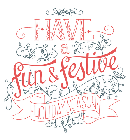 Winter Holidays Poster isolated on plain background.のイラスト素材