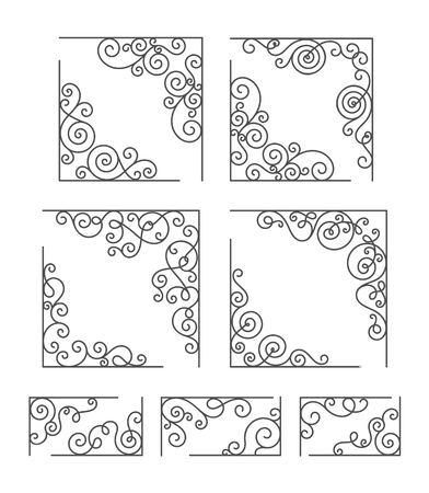 Vintage Flourish Corners Vector illustration.のイラスト素材