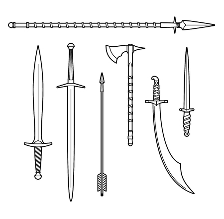 Weapon icons set Vector illustration on white background.のイラスト素材