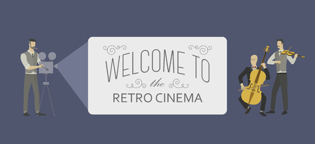 Flat movie orchestra Vector illustration.のイラスト素材