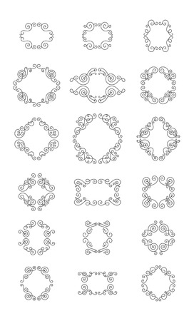 Sunburst Frame Collection isolated on plain background.のイラスト素材